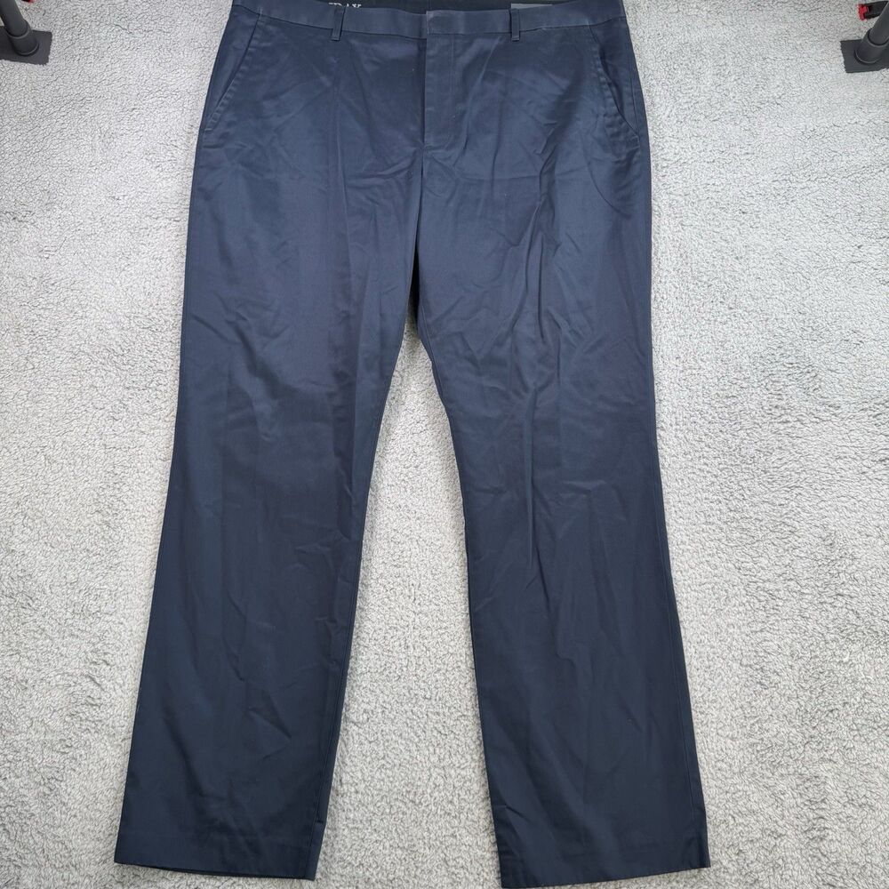 Bonobos Pants Men's 40x32 Blue Straight‎ Fit Cotton Flat Front Casual Business